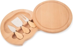 Placă de brânzeturi din lemn extensibilă cu set de 4 cuțite ORION