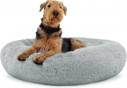 Culcuș universal din pluș pentru câini și pisici, 80 cm - gri deschis