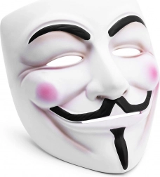 Mască Guy Fawkes ANONYMOUS V de la Vendetta, albă
