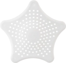 Sită pentru chiuvetă cu ventuze 16 cm – stea, albă