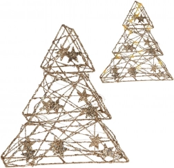 Brad de Crăciun auriu luminos 29 cm, 14 LED cu temporizator