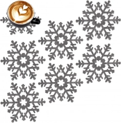 Suporturi din fetru pentru cești gri 13,5 cm, set de 6