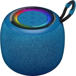 Boxă bluetooth wireless savio cu iluminare rgb, 5 w, ipx4, albastru
