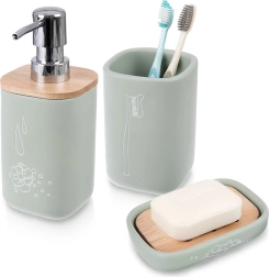 Set de baie verde GREENISH, 3 piese
