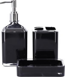 Set de baie 3 piese BERRETTI, negru + crom