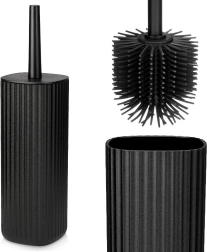 Perie WC din silicon cu suport Vilde negru 36 cm - 1 bucată