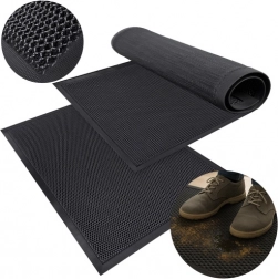 Covoraș de intrare 90 × 60 cm RUHHY din cauciuc, antiderapant, grilaj 3D