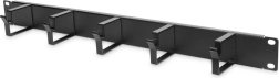 Organizator orizontal de cabluri RING 19" 1U, negru