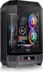 Carcasă PC THERMALTAKE The Tower 300, sticlă securizată, 2× ventilator CT140, neagră