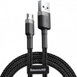 Baseus Cafule cablu USB-A la Micro USB 1 m, 2,4 A, gri‑negru