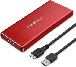 Carcasă pentru M.2 SSD SATA NGFF – USB 3.0, roșie