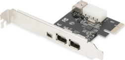 Controller PCIe FireWire 800/400 cu plăcuță low‑profile, 2× extern + 1× intern