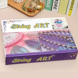 Set creativ String Art cu lumini LED 21 × 30 cm – arici în flori