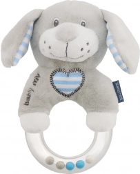Zornăitoare din pluș pentru copii Baby Mix câine albastru