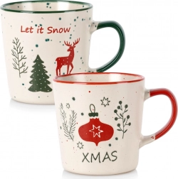 Set de căni ceramice de Crăciun 350 ml, 2 buc