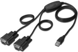 Adaptor USB 2.0 la 2x RS232 (DB9) cu cablu USB A M/Ž lungime 1,5 m