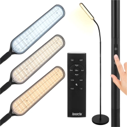 Lampă LED de podea Izoxis, 180 cm, neagră, cu telecomandă
