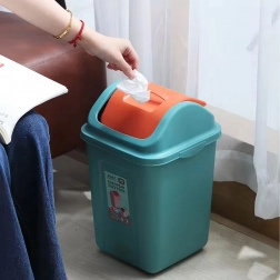 Coș de gunoi din plastic cu capac basculant pentru reciclare 10 l – turcoaz