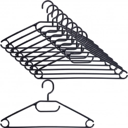 Umerașe rotative negre pentru haine, set de 10