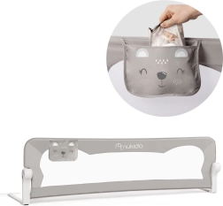 Barieră pentru pat pentru copii 150 × 42 × 35 cm Nukido gri