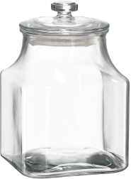 Recipient pătrat din sticlă 2,8 l cu capac din sticlă