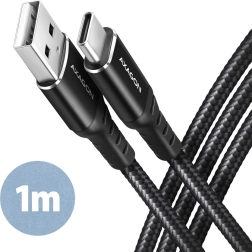 Cablu USB Axagon USB-C la USB-A, 1m, negru