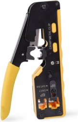 clește de sertizare pentru conectori trecuți RJ45 cat. 5e/6, RJ12 și RJ11 cu tăiere și dezizolare