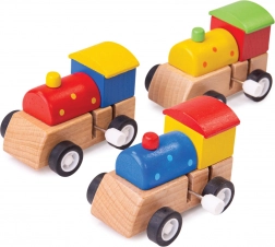 Locomotivă din lemn colorată Bigjigs Toys