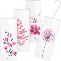 Umidificator ceramic pentru calorifer cu motiv floral, 300 ml, set de 4 bucăți