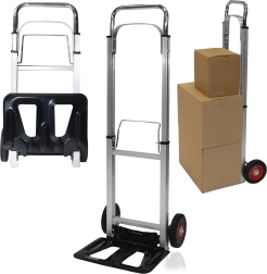 Cărucior de transport pliabil din aluminiu, capacitate 90 kg
