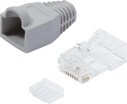 Conectori RJ45 CAT.6 cu protecție, gri, ambalaj 100 buc
