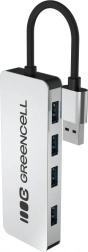 hub usb greencell basic 4× usb‑a 3.0 cu cablu integrat