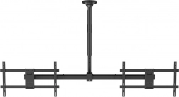 Suport de tavan pentru două TV 34–60" cu reglare pe înălțime și VESA 600×400