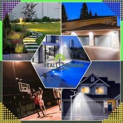 Lampă solară de grădină pentru stâlp 300 W, 299 LED, panou stradal