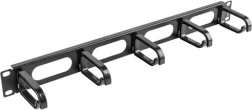 Organizator de cabluri pentru rack 19" 1U, tip B, negru