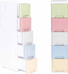 Raft pentru copii cu 5 sertare glisante pe roți ModernHome