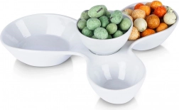 Bol ceramic pentru gustări alb 26 × 22 × 6,5 cm