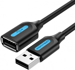 Cablu prelungitor USB 2.0 A-M la A-F Vention 5 m negru