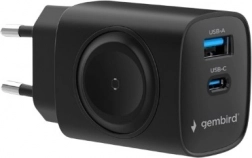 Încărcător USB Gembird 20 W cu USB‑C PD și USB‑A QC 3.0 – negru