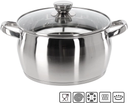 Oală din inox cu capac Belly 5 l 24 cm