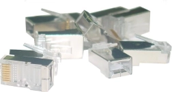 Conector RJ45 ecranat categorie 6, universal pentru sârmă și cablu multifilar, 8P8C, 100 buc