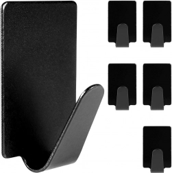 Cârlige autoadezive din oțel negre 3 × 2 cm, set 6 buc