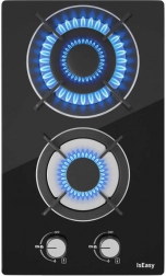 Aragaz pe gaz cu două zone și panou de sticlă IsEasy