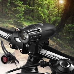 Lumină pentru bicicletă cu încărcare USB + lampă roșie spate