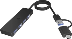 Hub USB cu 4 porturi Tip-A cu conector Tip-C/A