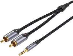 Cablu audio 2xRCA la 3,5 mm Vention BCNBK 8 m (gri)