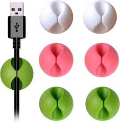 suporturi adezive din silicon pentru cabluri – set de 6 bucăți