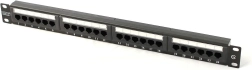 Patch panel 19" 24 porturi Cat. 5e U/UTP 1U negru DIGITUS
