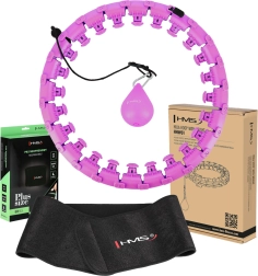 Cerc inteligent de hula hoop pentru masaj cu greutate HMS HHW12 Plus Size + brâu neoprenic modelator BR163, mov