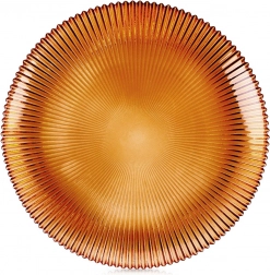 Farfurie de desert din sticlă, chihlimbar, 21 cm